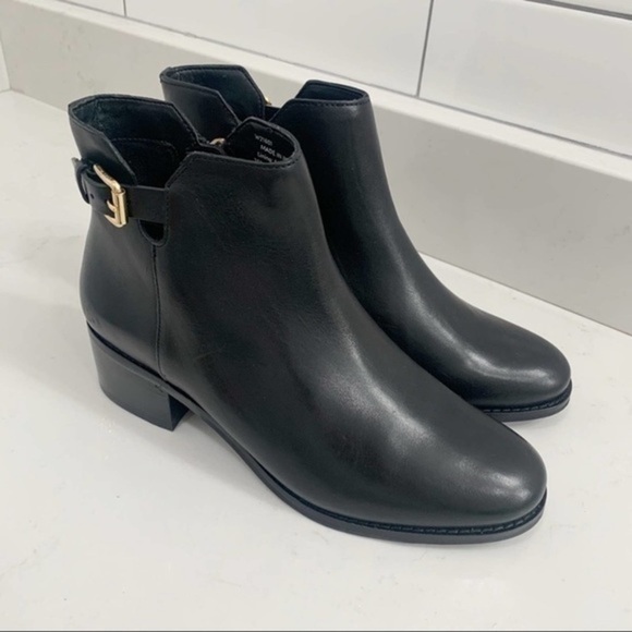COLE HAAN HAIDYN black leather booties ankle boots 6 WORN ONCE - Picture 5 of 13
